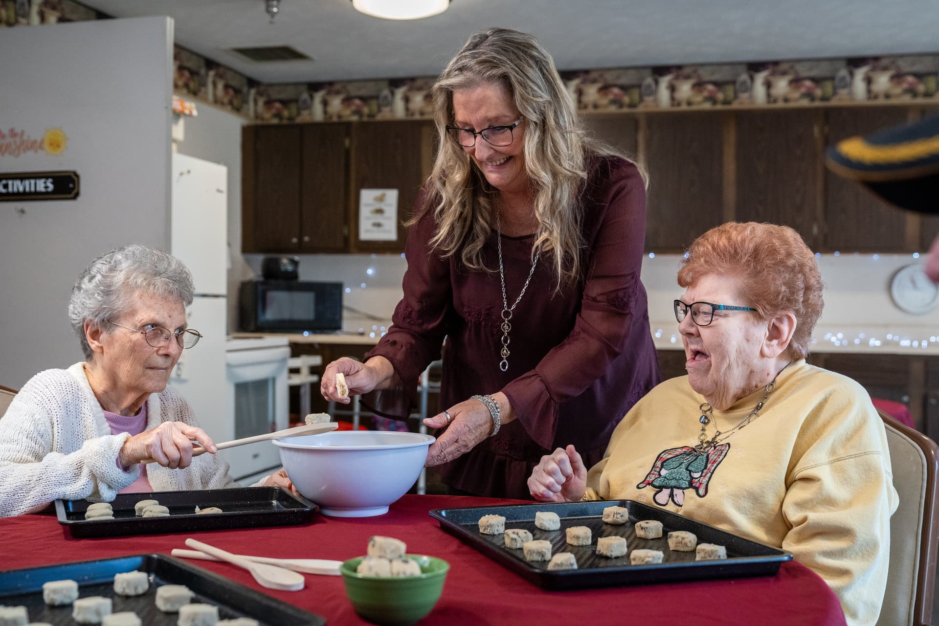 Residents cooking together