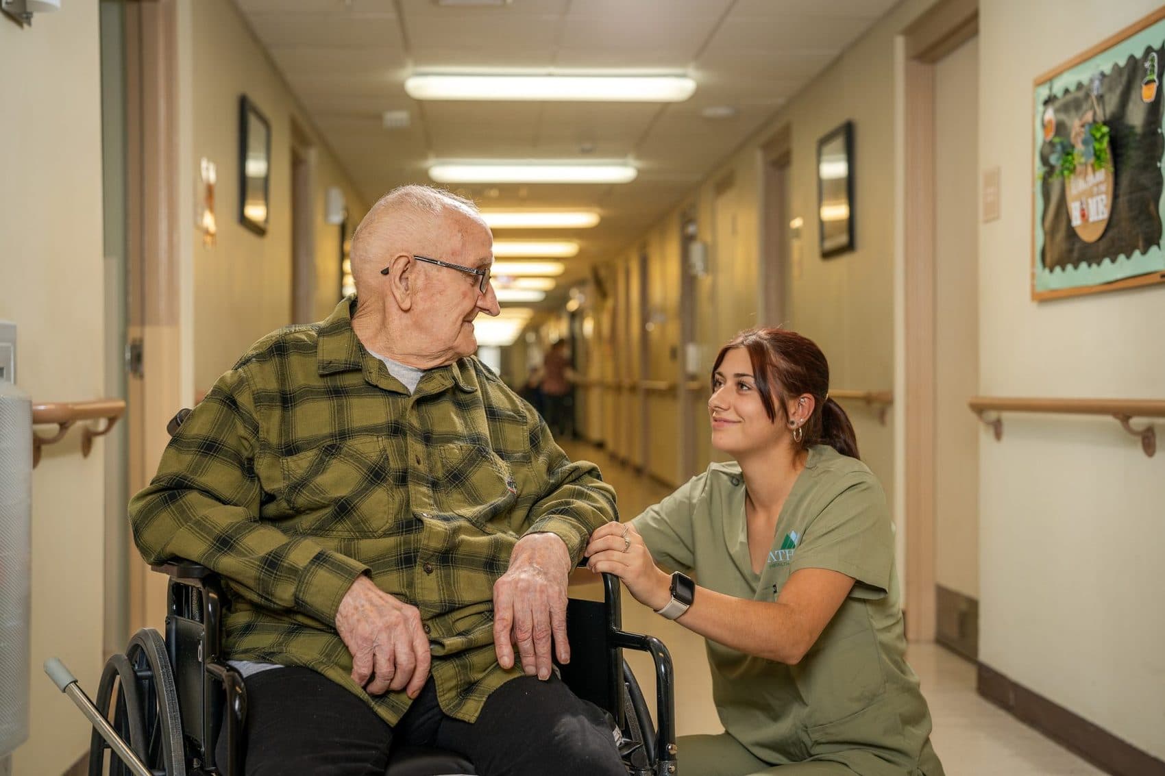 Care team member with a resident